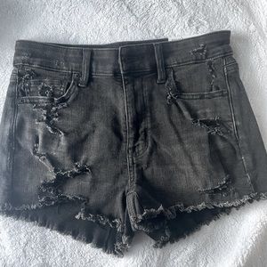 AE Black Hi-rise Shortie shorts
